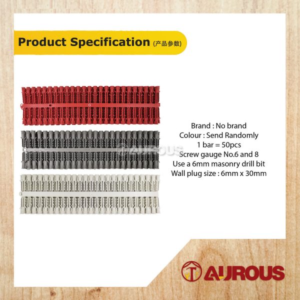 PVC WALL PLUG PLASTIC PLUG NAIL - MIX COLOUR (RANDOMLY) - Image 7