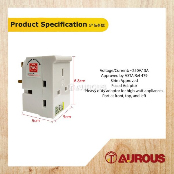 3 WAY 13A SOCKET ADAPTOR MK692 - Image 5