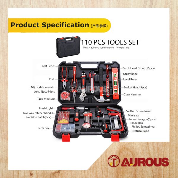 XIANG MING PREMIUM PACKAGE 110PCS MULTI-USE HAND CARRY TOOL KIT SET - Image 4
