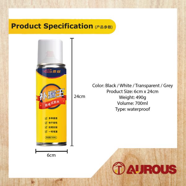 YASEN WATERPROOF LEAK SEALING REPAIR TRANSPARENT SPRAY ANTI LEAKAGE SOLUTION SPRAY PAINT 700ML - Image 4