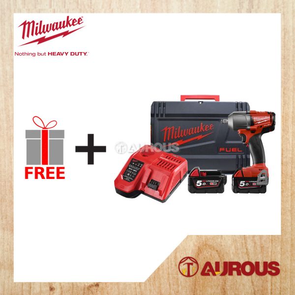 MILWAUKEE FUEL 1/2 MID TORQUE IMPACT WRENCH WITH FRICTION RING M18 FMTIW12-502X WITH EXTRA FREE GIFT
