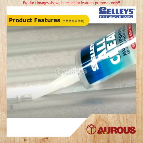 SELLEYS ALL CLEAR MULTIPURPOSE SILICON CO-POLYMER SEALANT (CLEAR) 270G - Image 3