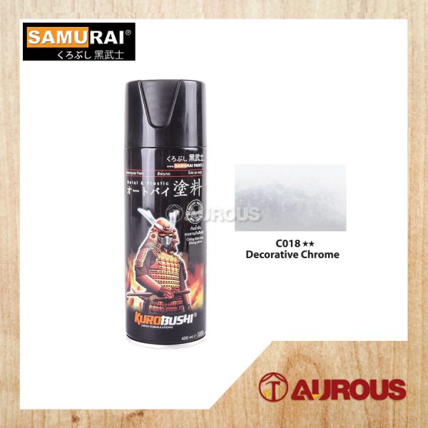 SAMURAI AEROSOL SPRAY PAINT C018** 400ML [DECORATIVE CHROME]