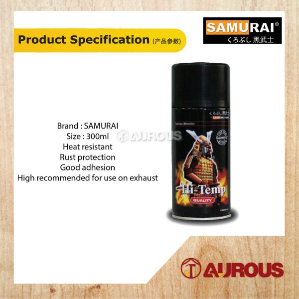SAMURAI AEROSOL SPRAY PAINT 300ML HI-TEMP [600°C HEAT RESISTANT***] - Image 3