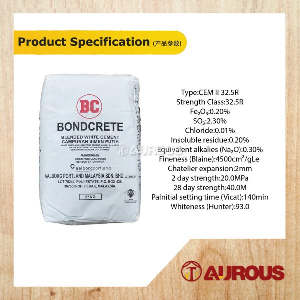 BONDCRETE BLENDED WHITE CEMENT 25KG - Image 3