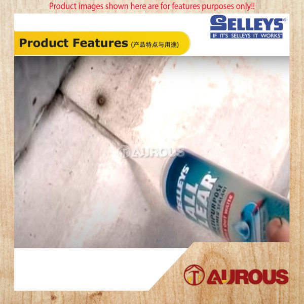SELLEYS ALL CLEAR MULTIPURPOSE SILICON CO-POLYMER SEALANT (CLEAR) 270G - Image 4