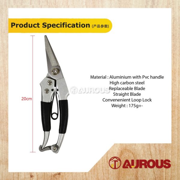 ENGLAND BULL PRUNING SHEARS C/W ALUMINIUM HANDLE #810 (STRAIGHT) - Image 6