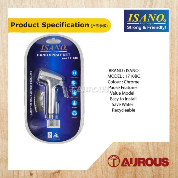 ISANO HAND BIDET SET MODEL 1710BC CHROME COLOUR (ABS CHROME) - Image 5