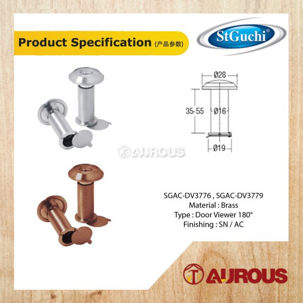 ST GUCHI 180° WIDE ANGLE DOOR VIEWER (DV3776SN / DV3779AC) - Image 5