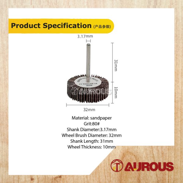 SANDPAPER FLAP WHEEL SANDING BIT [NO. 80] (3.17MM SHANK) - 1 PIECE - Image 6