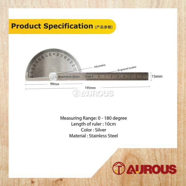 Stainless Steel Angle Ruler Protractor (small) - Image 7