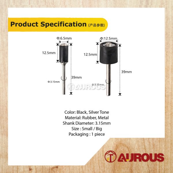 SANDPAPER ROLL HOLDER BIT / DRUM RUBBER MANDRELS (3.15MM SHANK) SMALL/BIG [FOR MINI STRAIGHT GRINDER] - Image 5