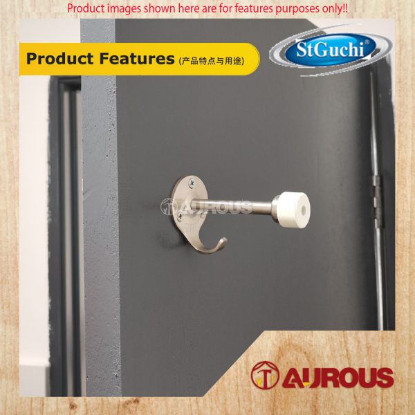 ST GUCHI HD024 HAT & COAT HOOK - SS (DOOR STOPPER WITH HOOK) - Image 3
