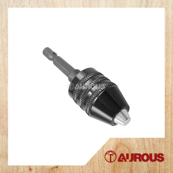 KEYLESS CHUCK WITH HEX SHANK ADAPTER (0.3 - 6.5MM) [BLACK]