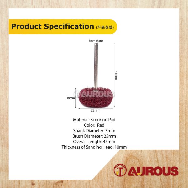 MINI SCOURER RED GRINDING BIT (3MM SHANK) - 1 PIECE - Image 3