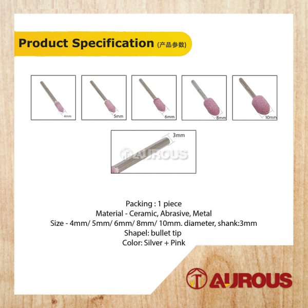 ABRASIVE MOUNTED STONE GRINDING BIT [CONE] 4MM/5MM/6MM/8MM/10MM (3MM SHANK) - Image 4