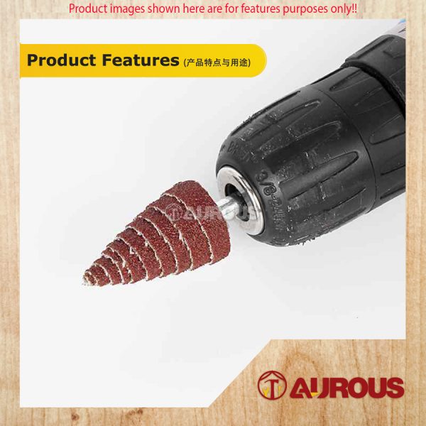 CONICAL FLAP SANDPAPER SANDING BIT 16MM, 25MM x #80 (6MM SHANK) - Image 7