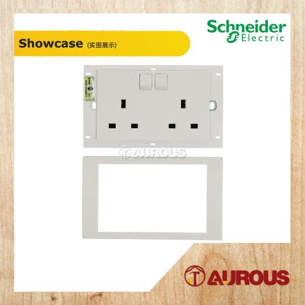 SCHNEIDER C-VIVACE DOUBLE SWITCH SOCKET OUTLET KB25 2 GANG 13A 250V - Image 2