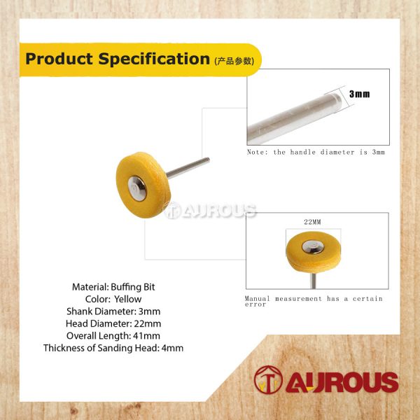 MINI YELLOW SEWING BUFFING BIT (3MM SHANK) - Image 3