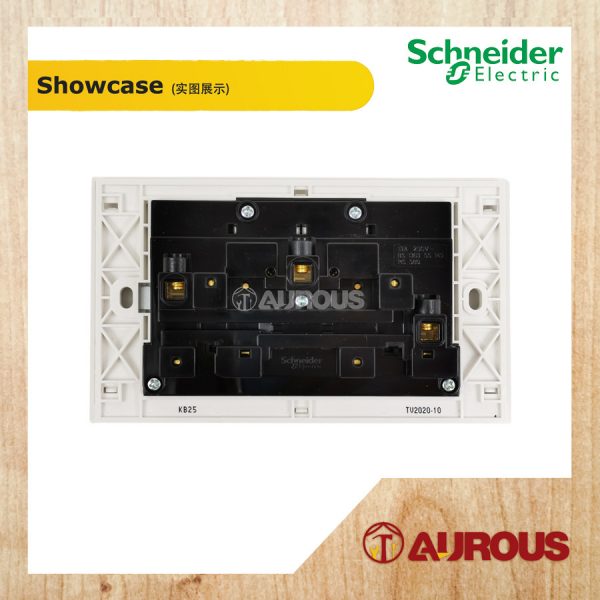 SCHNEIDER C-VIVACE DOUBLE SWITCH SOCKET OUTLET KB25 2 GANG 13A 250V - Image 3
