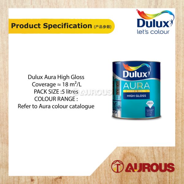 DULUX AURA HIGH GLOSS FINISH - 5 LITRE (SPECIAL PRICE) - Image 3