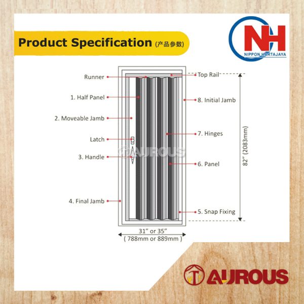 NH PVC FOLDING DOOR (31'' x 82'') - Image 4