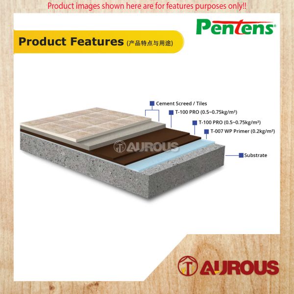 PENTENS WATER-BASED BITUMINOUS T-100 PRO (5KG) - Image 3