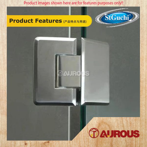 ST GUCHI GLASS TO GLASS 180° SHOWER HINGES GH104 - Image 4