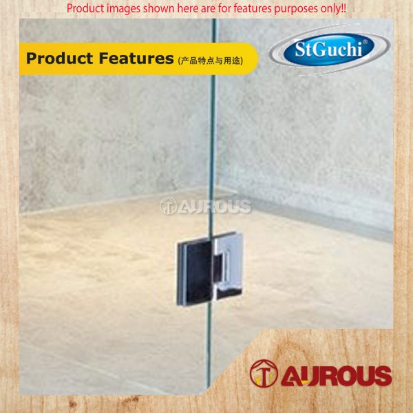 ST GUCHI GLASS TO GLASS 180° SHOWER HINGES GH104 - Image 3