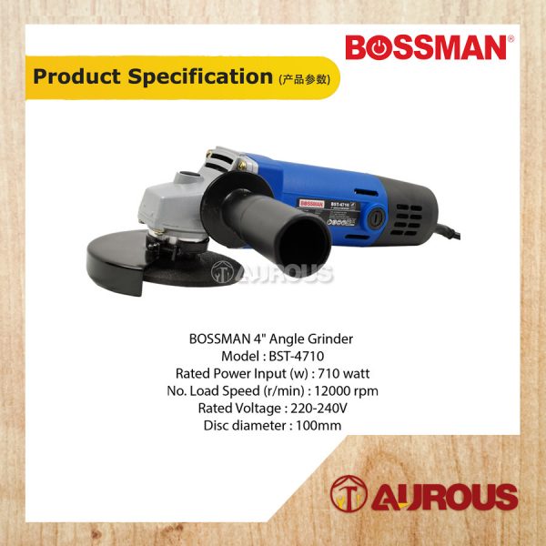 BOSSMAN MACHINE 4'' ANGLE GRINDER BST-4710 - Image 5
