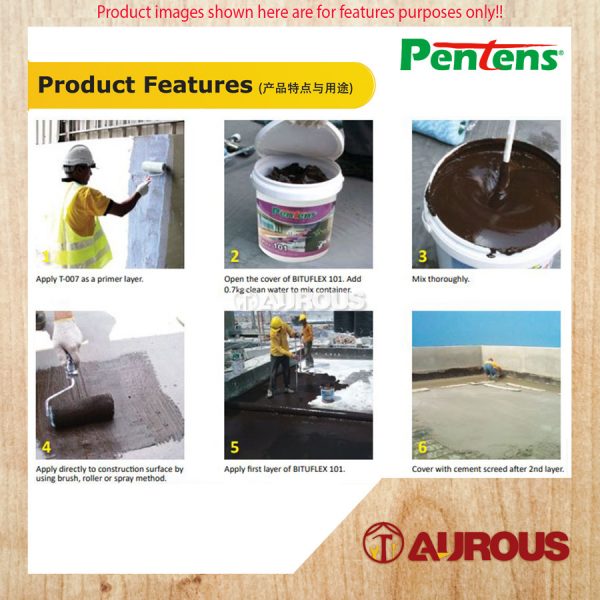 PENTENS BITUFLEX 101 WATER- BASED BITUMINOUS PROTECTIVE COATING 18 KG - Image 3
