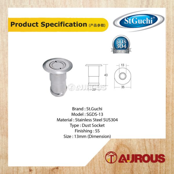 ST GUCHI DUST SOCKET STAINLESS STEEL SGDS-13 (13MM) - Image 2