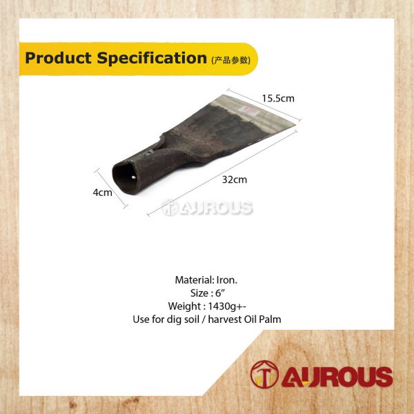 Oil Palm Chisel 6 Inches (Head Only) - Image 4