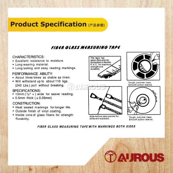 SKYLON ROUND TYPE NYLON MEASURING TAPE 30M/100FT , 50M/165FT - Image 6