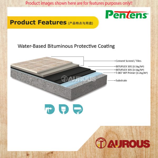 PENTENS BITUFLEX 101 WATER- BASED BITUMINOUS PROTECTIVE COATING 18 KG - Image 2
