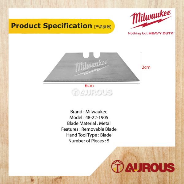 MILWAUKEE GENERAL PURPOSE UTILITY BLADES REFILL (5PCS/PACK) 48-22-1905 - Image 4