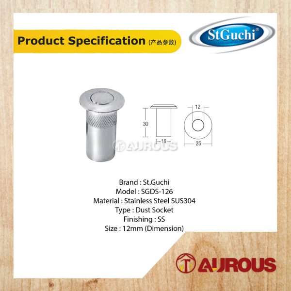 ST GUCHI DUST SOCKET STAINLESS STEEL SGDS-126 (12MM) - Image 2