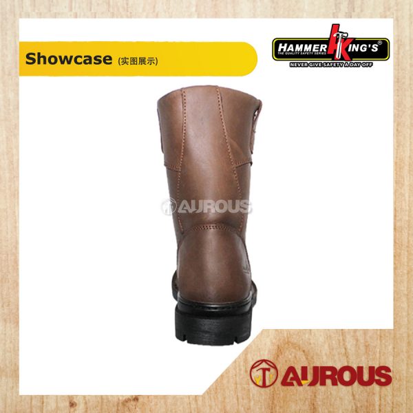 HAMMER KING HIGH CUT SLIP ON SAFETY SHOE 13005 BROWN (DOUBLE LOCK STICH) SIZE 6 TO 11 - Image 3