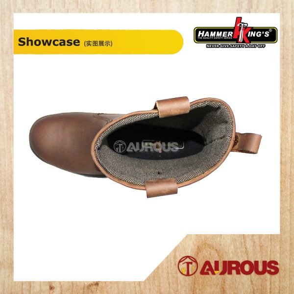 HAMMER KING HIGH CUT SLIP ON SAFETY SHOE 13021 BROWN (DOUBLE LOCK STICH) SIZE 6 TO 11 - Image 3