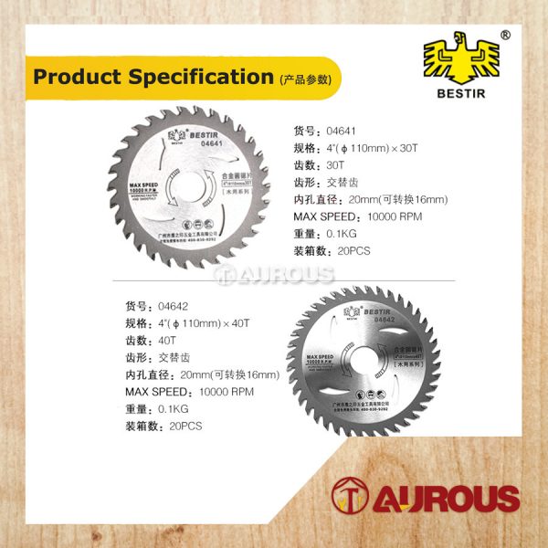 BESTIR 4'' CIRCULAR SAW BLADE FOR WOOD (30T / 40T) - Image 4
