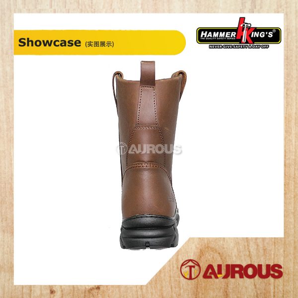 HAMMER KING HIGH CUT SLIP ON SAFETY SHOE 13021 BROWN (DOUBLE LOCK STICH) SIZE 6 TO 11 - Image 4