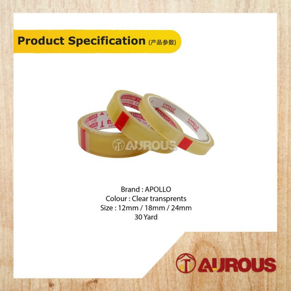 APOLLO TRANSPARENT TAPE 30Y (12MM /18MM / 24MM) - 1 PIECE - Image 5
