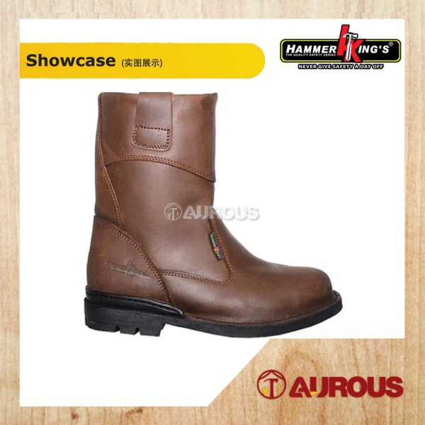 HAMMER KING HIGH CUT SLIP ON SAFETY SHOE 13005 BROWN (DOUBLE LOCK STICH) SIZE 6 TO 11 - Image 2