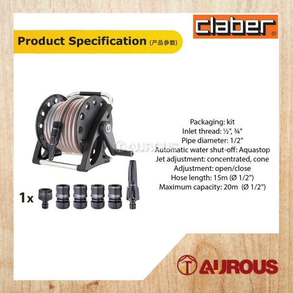 CLABER AQUAPONY KIT 8884 /GARDEN WATER HOSE REEL KIT - Image 4