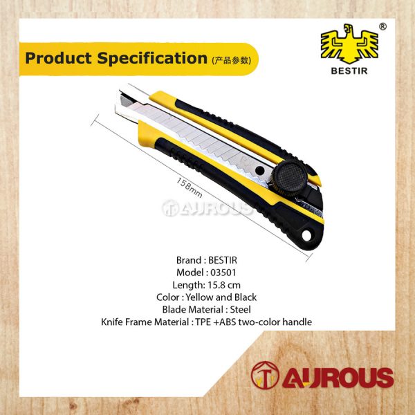 BESTIR UTILITY CUTTER KNIFE 03501 (ROUND BUTTON) - Image 4