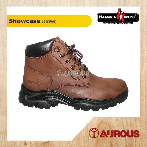 HAMMER KING MID CUT LACE UP SAFETY SHOE 13014 BROWN SIZE 5 TO 11 - Image 2