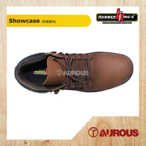 HAMMER KING MID CUT LACE UP SAFETY SHOE 13014 BROWN SIZE 5 TO 11 - Image 3