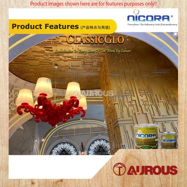 NICORA CLASSIC GLO GOLD PAINT 250ML (G-01) - Image 6