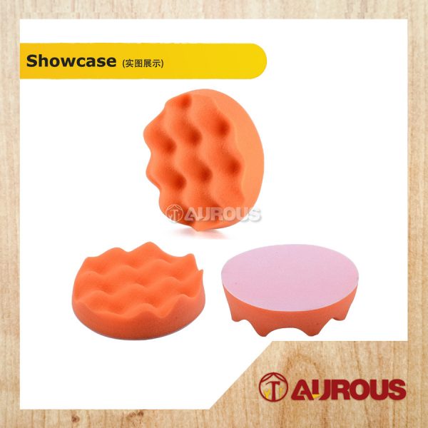 WAVE POLISHING SPONGE WITH VELCRO (ORANGE) - Image 2