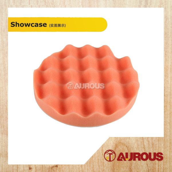 WAVE POLISHING SPONGE WITH VELCRO (ORANGE) - Image 3